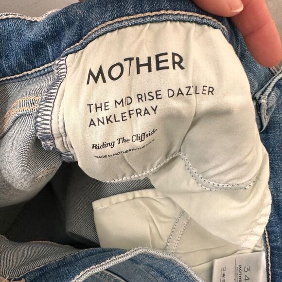 MOTHER Mid Rise Dazzler Ankle Fray in Riding the Cliffside Size 34 - Picture 10 of 13
